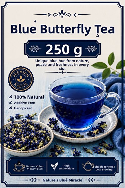 Bayguru Blue Tea 250Gr – Butterfly Pea Flower Tea |   Natural & Additive-Free...