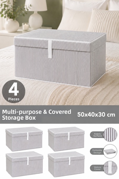 Meleni Home Cutie de depozitare multifuncțională cu 4 capace, organizator Max...