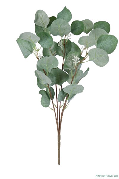 Yapay Çiçek Sitesi Artificial Eucalyptus Branch with Buds 46cm Green