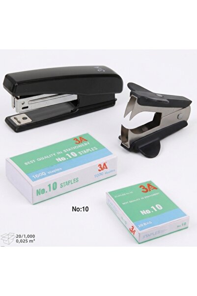 Ark 3A No:10 Economic Stapler Machine Staples and Wire Remover Set