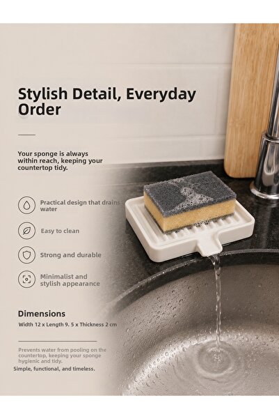 Tofu Countertop Soap Dispenser |   Sponge Holder