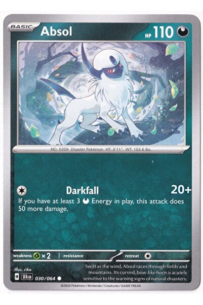 Pokemon Absol 030/064 - شرويد فابل - بطاقة (لون النعناع)