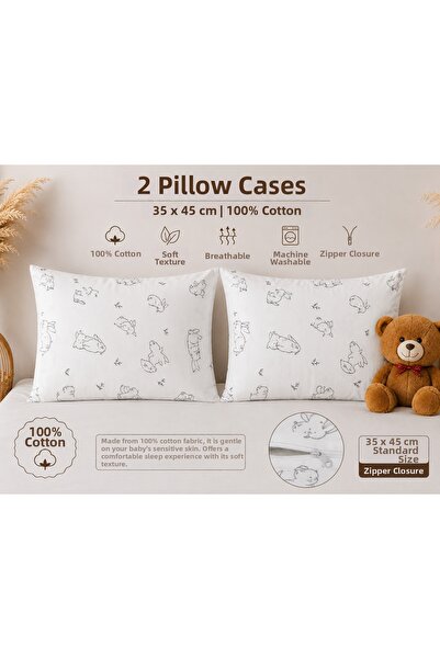 Ozz Baby 100% Cotton Zippered 2-Piece Baby Pillowcase (35cm X 45cm Dimensions...