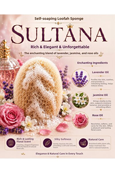 Lavandula سولتانا - ألياف اليقطين الطبيعية ذاتية الصنع مع الصابون - عطر فاخر ...