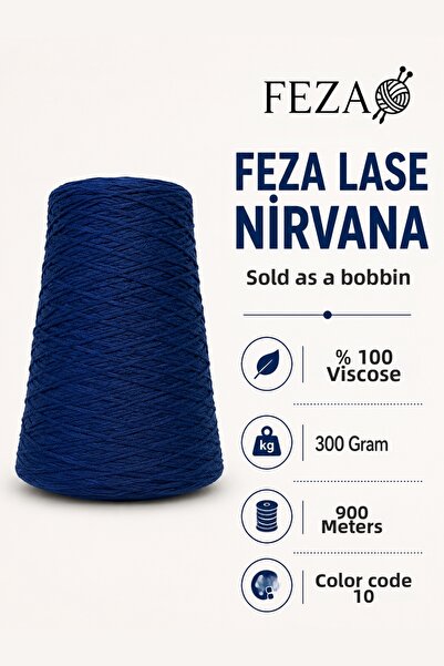 Feza Lase Nirvana 100% Viscose Bobbin Knitting Yarn 300 Gr 900 Meters - Hand ...