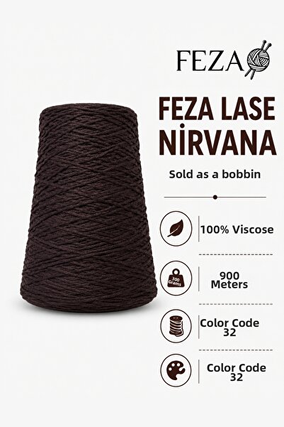 Feza Lase Nirvana 100% Viscose Bobbin Knitting Yarn 300 Gr 900 Meters - Hand ...