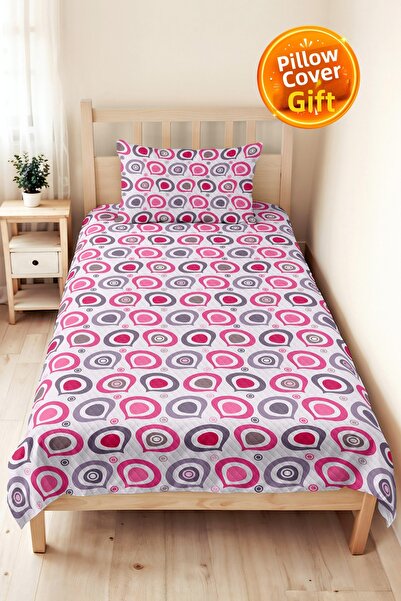 Evimde Bambaşka Pink Geometric Retro Teen Room Single Pique Set-Grey Retro 16...