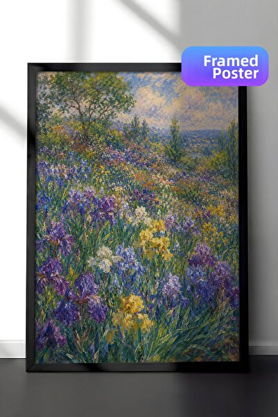 Zestia Pictură murală inspirată de Monet, Grădina cu iris, Grădină impresioni...