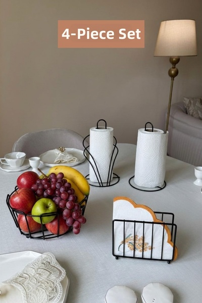 Edora Home Set of 4 Black Swan Napkin Holder Cage Napkin Holder Upright Paper...