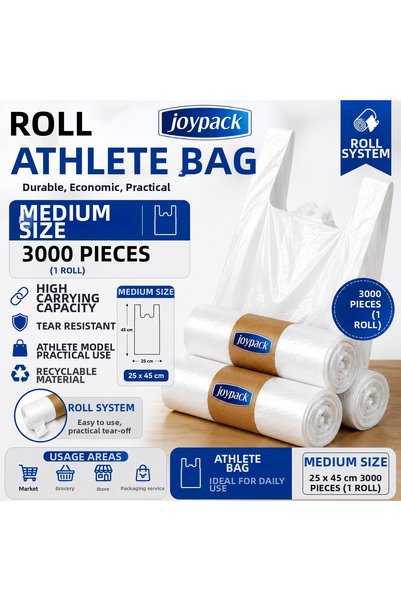 Joypack 3000 قطعة من أكياس تسوق هيشار متوسطة الحجم - 7 كجم