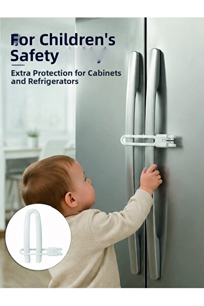 FAROUKİ 4 Pieces of Cabinet Door Locks Practical Protection Set for Home Inte...