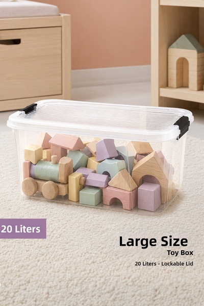 Meleni Baby Storage Box with Locking Lid - Baby Kids Room Organizer Toy Organ...