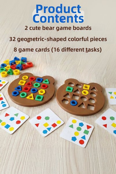 BubbyPlay Geometric Shape Teddy Bear Toy
