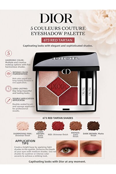 Dior Diorshow 5 Colors - 73 Red Tartan - Ultra Creamy and Radiant Look 5-Colo...