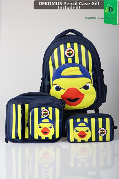 Fenerbahçe حقيبة مدرسية كبيرة الحجم مطبوعة ثلاثية الأبعاد من مجموعة Yellow Co...