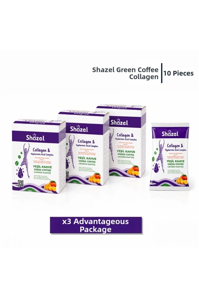 Shazel Green Coffee |   Contains Collagen |   10 Grams |   3 Pieces