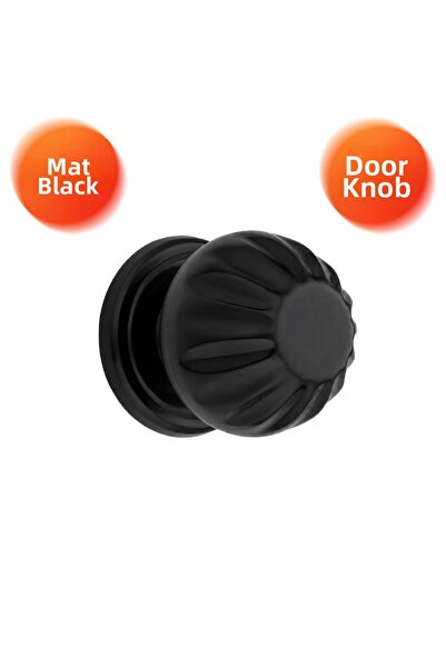 Nobel Papatya Door Knob, Door Knob, Metal, Matte Black