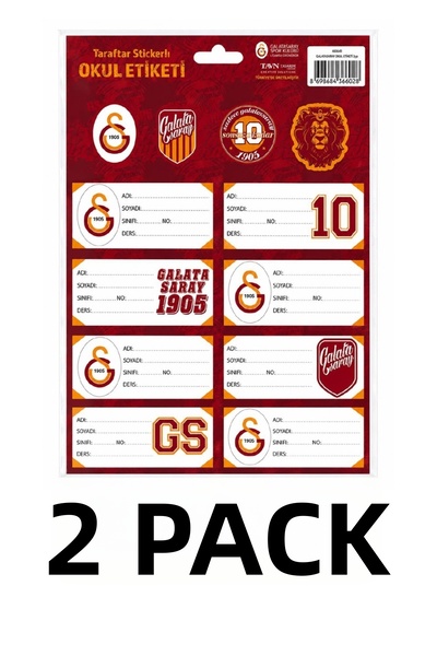 Keskin 2 pachete de etichete școlare Galatasaray cu program de cursuri, 3 pag...