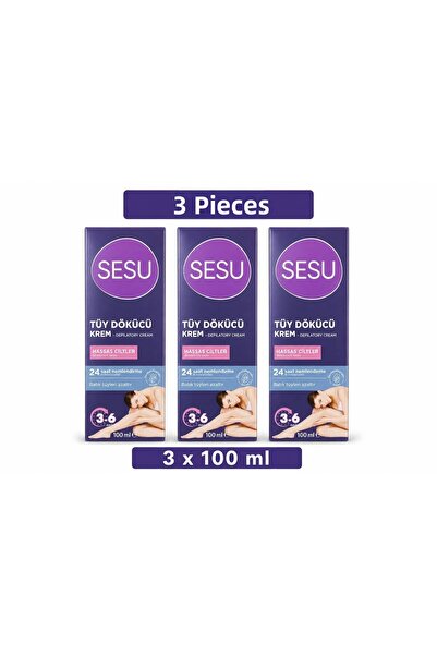 Sesu Depilatory Cream Sensitive Skin 100 ml X 3 Pieces