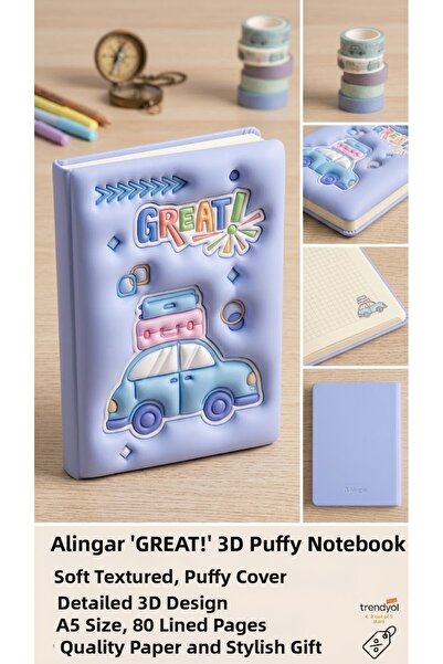 İpek Arya 3D Sponge Embossed Commemorative Daily Memory Notebook 14 × 21 cm 8...