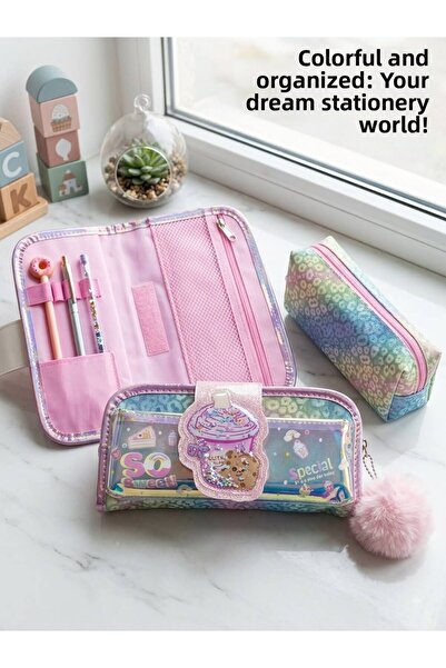 tüftürük Multifunctional Large Compartment Pencil Case Colorful