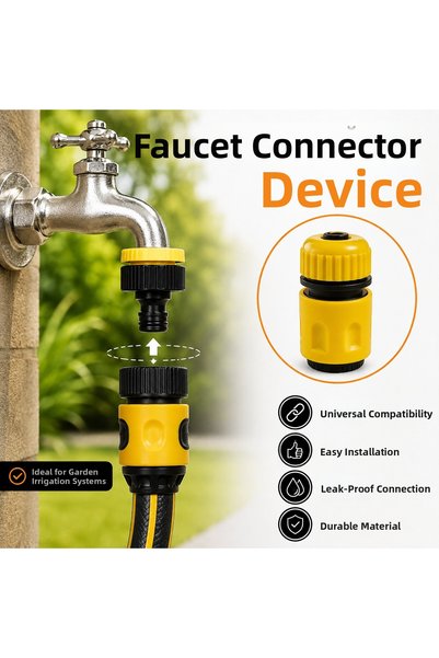 CinaMax Cina Max 1/2 Yellow Hose Quick Connector Garden Tap Adapter Connector