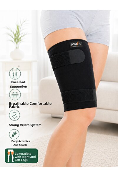 Perafit Upper Leg Support with Velcro Tape, Neoprene Compression Band, Sports...