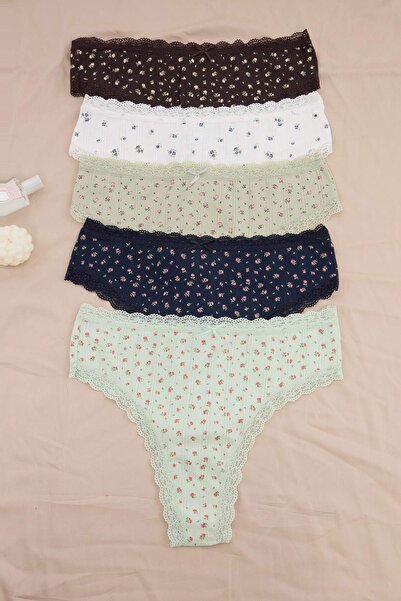 Trendyol Curve Multicolor Large Size Pointel Floral Panties Tbbss26Cm00016