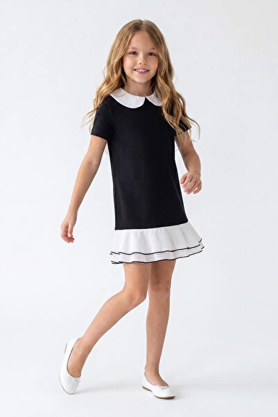 TRENDYOLKIDS Rochie neagră midi tricotată simplă TKDSS26EL00052
