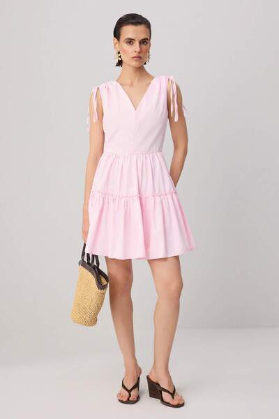 Trendyol Collection Pink Plain Short / Mini Woven Dress Twoss26El00829
