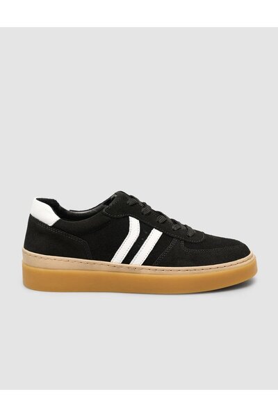 Cabani Black Suede Striped Women's Sneakers