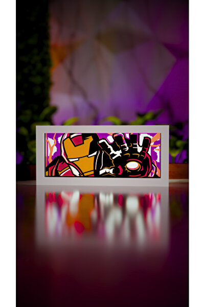 Jade Produck Iron Man - LED Işıklı Dekoratif Light Box (Marvel Tasarım)