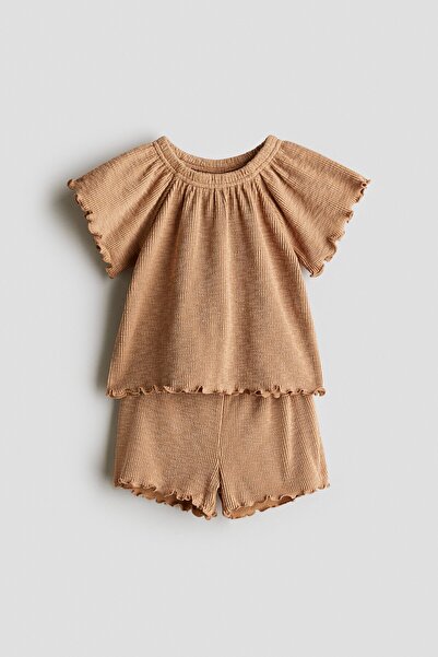 H&M 2 Parçalı Ribanalı Jarse Set