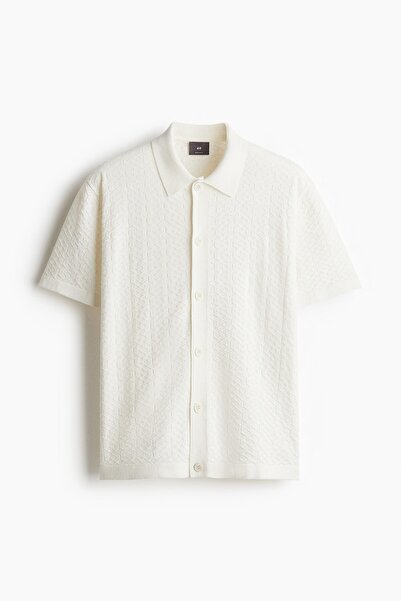 H&M Tekstüre Triko Gömlek Regular Fit