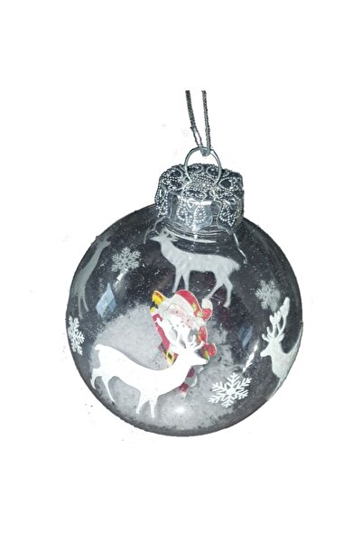 partidolu Λευκό χριστουγεννιάτικο δέντρο από μίκα 5 εκ. με Άγιο Βασίλη μέσα, ...