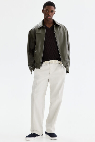 H&M Pamuk ve Lyocell Karışımlı Pantolon Relaxed Fit