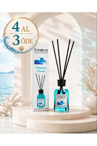 FREYR Oda Kokusu Çubuklu Okyanus 100 ml – Kalıcı Ferah Ortam Kokusu, Dekorati...
