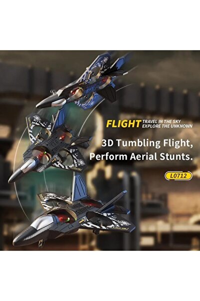 Generic DUSALA RC Helicopter Plane for Kids LO712, 2.4Ghz Remote Control Jet Fighter Airplane 3D Flip Quadco