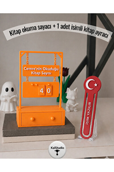 Kal Studio Kişiye Özel Kitap Okuma Takip Sayacı-İsimli Kitap Takip Panosu