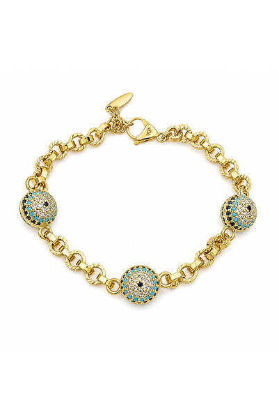 GRACEbyDilek ALTIN KAPLAMA 14k NAZAR BONCUKLU BİLEKLİK