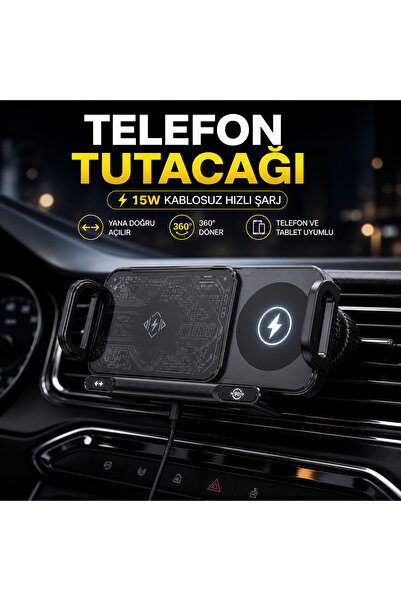 TEKNOKUTUM 15W Magsafe Wireless Kablosuz Şarj Araç Magnetic Telefon Tutucu