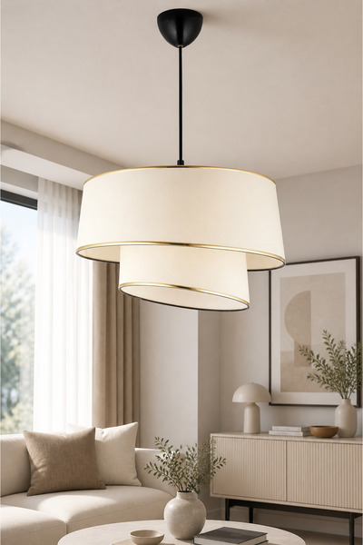 NisaLuce Nisa Luce Star-2 Kat Pasta Avize Beyaz/altın Biyeli