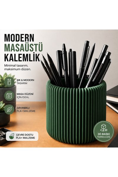 ATB Design Solutions Modern Minimal Kalemlik – Dekoratif Masaüstü Kalem Organ...