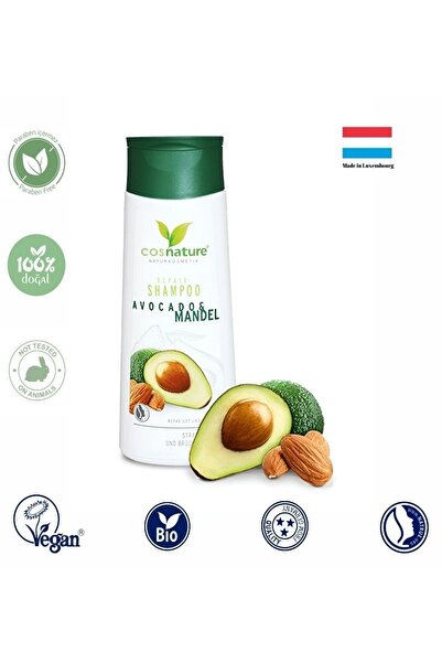 Cosnature Vegan Repair Shampoo with Avocado and Almond Extract