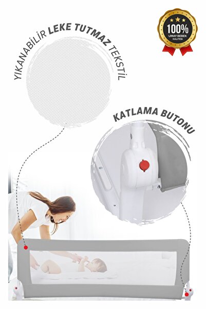 Umaybebek Umay 150 Cm Yatak Bariyeri, Yatak Korkuluğu, Koruyucu -