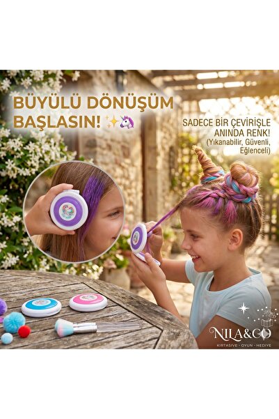 Ylvi Saç Boyama Tebeşiri Pembe – Yıkanabilir Saç Tebeşiri Çocuklar İçin