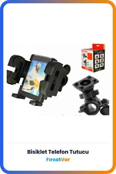 FırsatVar Bisiklet Motosiklet Telefon Tutucu Gidon Üstü Sabitleyici Stand 360...