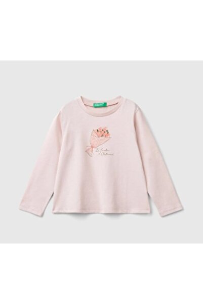 United Colors of Benetton طفلة رضيعة تيشيرت بطبعة زهور GKB1046