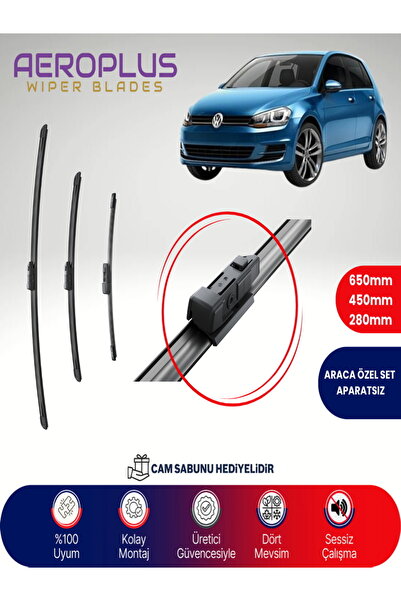 Aeroplus Vw Golf 7 Ön Arka Muz Silecek Takımı 2012-2022 uyumlu