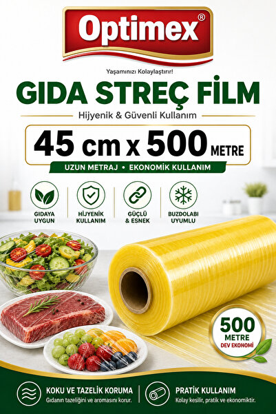 OPTİMEX 500 Meters 45 Cm. * Super Flexible Food Stretch Film